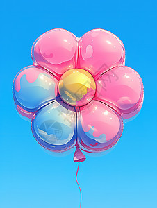 3D风格可爱气球花图片