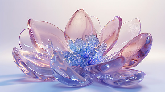 半透明3D风格水晶花图片