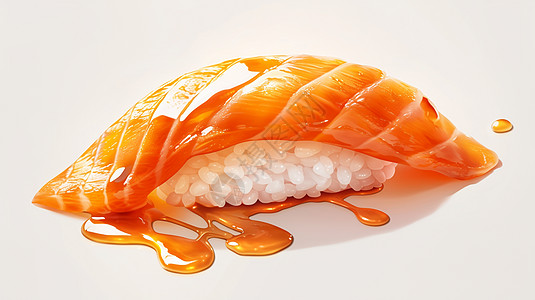 美味的日式三文鱼卡通寿司图片