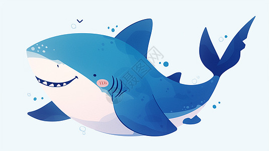可爱的卡通小鲨鱼图片
