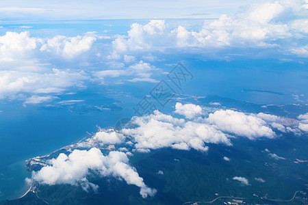 机上拍蓝天白云的天空图片