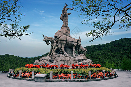 济州岛石像五羊石像背景