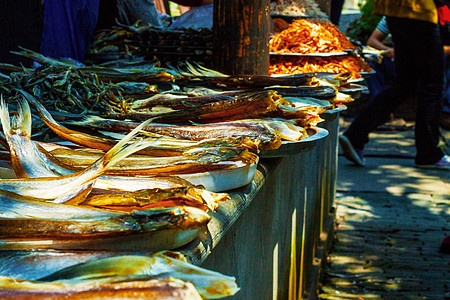 鱼干、咸鱼旅游老市场高清图片