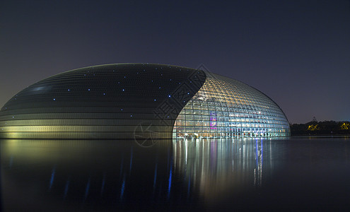 北京现代夜色·国家大剧院背景