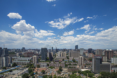 蓝天白云楼房CBD北京背景