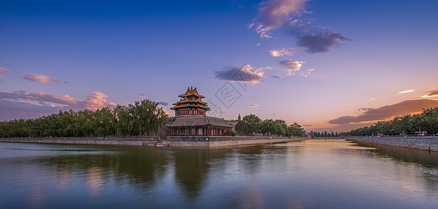 北京银泰晚霞紫禁城背景