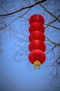 中国风圆形红笼背景
