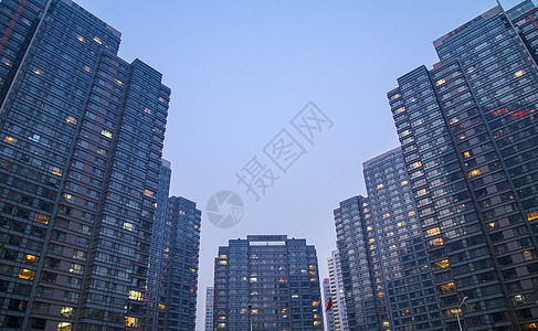 灯光北京高层建筑背景