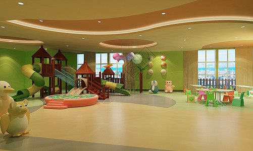 幼儿园的游乐场地背景图片
