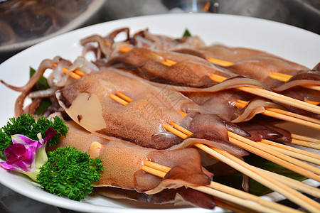 鲭鱼片烤鱿鱼背景
