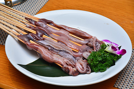 鲭鱼片鱿鱼爪背景