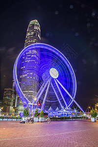 香港夜景香港摩天轮背景