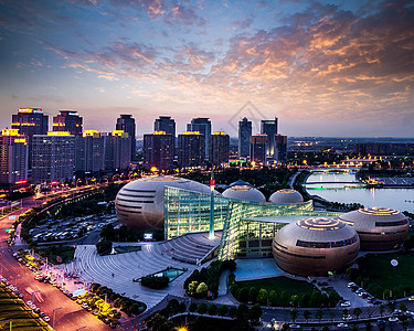 北京城夜景郑州东区郑州如意湖高清图片
