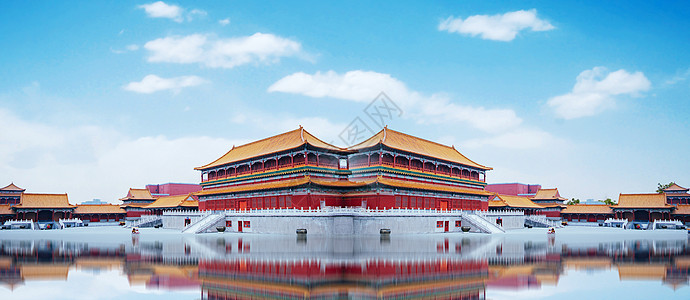 宫殿，中式建筑背景图片