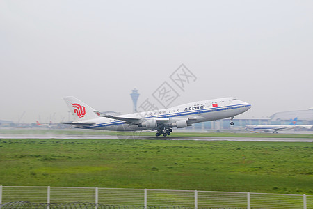 协和超音速客机国航744白云机场起飞瞬间背景