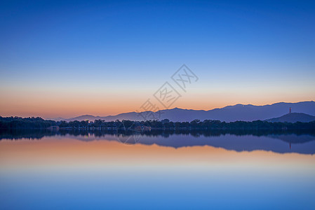 美丽日落静·颐和园昆明湖背景