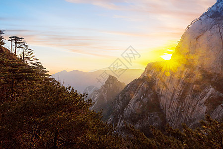 黄山日出背景图片