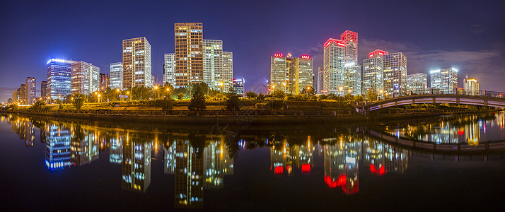 摩天大楼夜景全景夜景·CBD背景