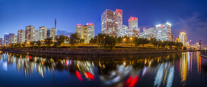 城市活动全景夜景·CBD背景