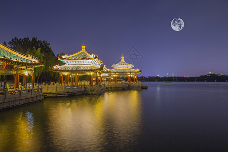 北海夜景背景