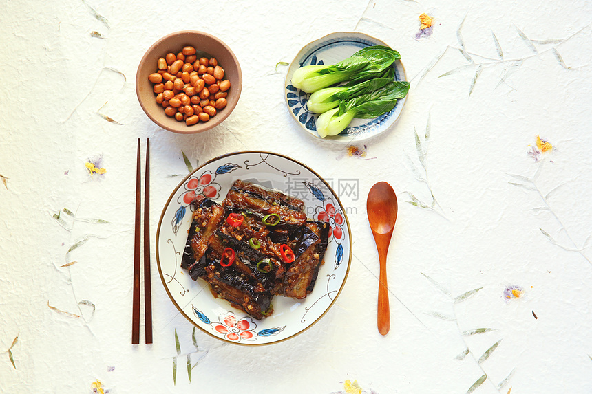 烧茄子配花生米配青菜高清图片下载 正版图片 摄图网 烧茄子配花生米配青菜高清图片下载 正版图片 摄图网