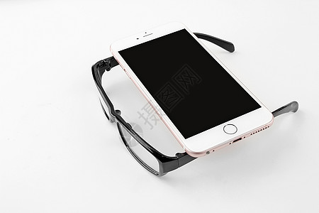 展框智能手机和眼镜背景