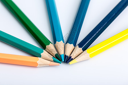 教育设计铅笔平铺扇形创意拍摄图片
