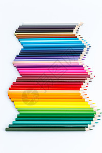 教育设计铅笔彩虹渐变平铺创意拍摄图片
