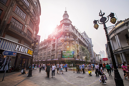 天津热闹的街景高清图片