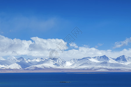 纳木错蓝天湖水蓝高清图片