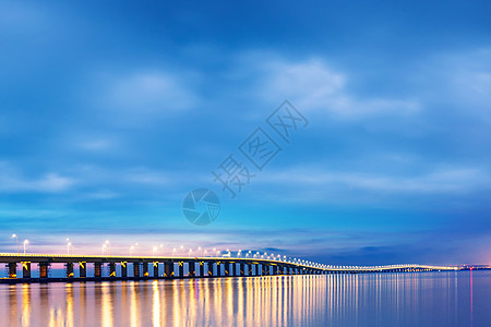 夜景延时大桥深圳湾大桥背景