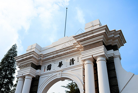 北京大学大门清华园背景
