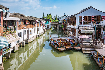 旅游朱家角古镇运河风光图片