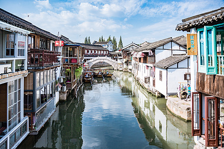 旅游朱家角古镇运河风景图片