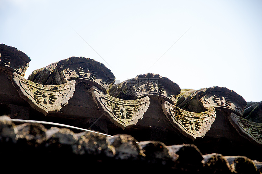 旅游朱家角古镇建筑屋檐图片