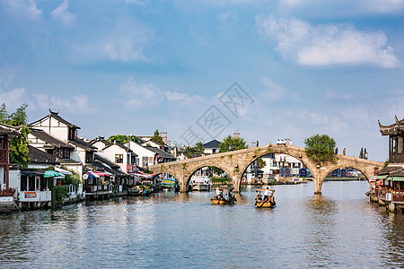 江南背景旅游度假朱家角古镇建筑背景