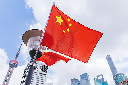 红旗国庆象征上海陆家嘴图片
