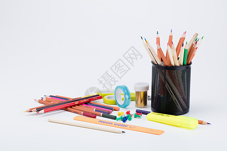 彩色涂鸦教育设计铅笔创造创意拍摄背景
