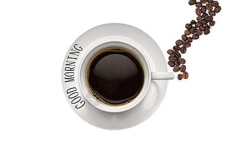 咖啡瓷盘咖啡沫高清图片