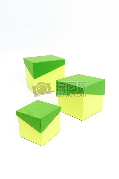 小清新绿色礼盒组合摆拍图片