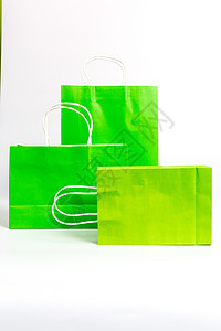绿色大小手提纸质购物袋图片