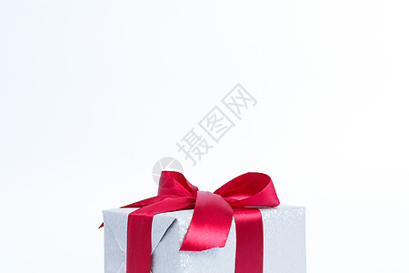 大红色搭配银色礼物包装背景图片