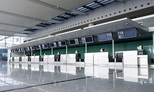 机场行李托运服务台安检图片