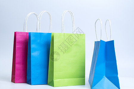 多个彩色购物袋组合高清图片