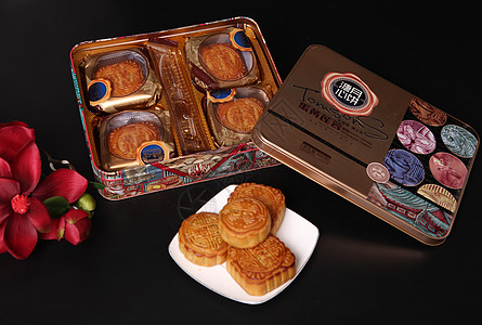 食品封面中秋月饼 中秋月饼盒背景