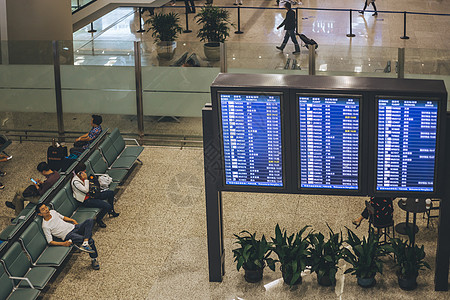 商务旅行上海机场航班提示器背景