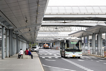 城市巴士机场巴士候客区背景