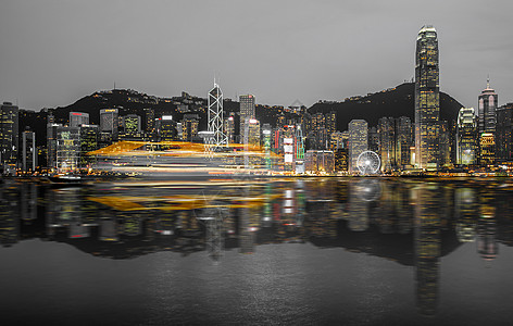 夜晚海夜幕.香港背景