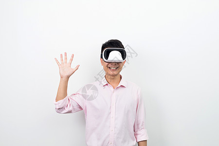 虚拟现实VR眼镜打招呼图片
