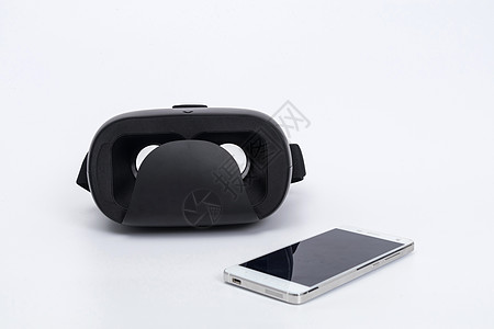 黑色科技背景黑色VR眼镜正面图背景